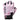 Pink fingerless glove lying flat, displaying brand logo, studio background.